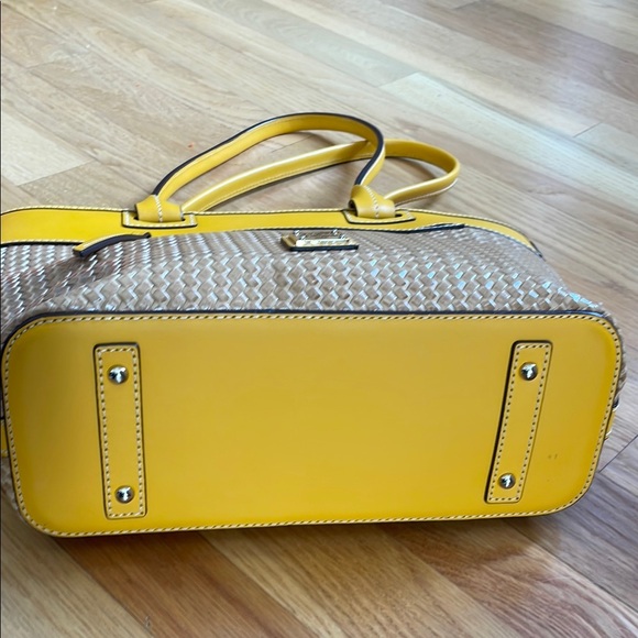 Dooney & Bourke Yellow and Tan Structured Tote - Picture 4 of 7